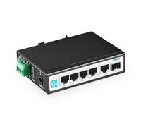 YuLinca 6 Port Gigabit Industrial DIN-Rail PoE Switch, 4 x 100/1000Mbps PoE Ports,IEEE802.3af/at PoE+, 1 Gigabit Uplink, 1 Gigabit SFP, Metal DIN-Rail & Wall Mount Ethernet Switch