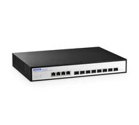 YuLinca Commutateur géré 12 ports 10 Gbps, 8 emplacements SFP+ 10G avec 4 ports RJ-45 10G, prise en charge 10G/5G/2.5G/1000M Auto-négociation, Smart Web Managed Gaming Switch