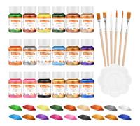 YULL Lot de 18 peintures acryliques irisées, caméléon, flacons de 30 ml, iridescente, non toxique, haute viscosité, miscible, couleurs sur roches, artisanat toile, bois, tissu, céramique et pierre