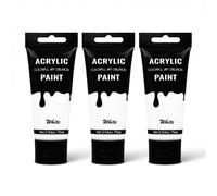 YULL Peinture acrylique blanche mat - 225 ml Peinture blanche imperméable et opaque pour métal, bois, verre, céramique, toile, pierre, tissu et cuir