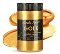 YULL Peinture acrylique dorée métallisée - 300 ml peinture or, imperméable et opaque, pour toile, pierre, bois, papier, meubles, tissu et carton à peindre