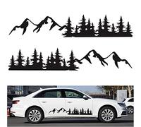YULLING 1 paire d'autocollants de voiture en vinyle motif forêt de montagne, ensemble graphique en vinyle, autocollants latéraux bricolage pour carrosserie, décoration pour voiture, camion