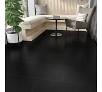 Yullpaper 15 Pièces Revetement De Sol Vinyle Noir Dalle PVC Adhesive Sol Mat Imperméable Carrelage Adhesif Mural Lino Adhesif Noir Carreaux Adhesif Salle De Bain 60 x 30cm