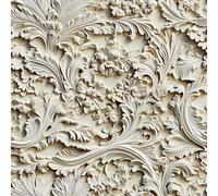 Yullpaper Papier Peint Autocollant Motif 3D Fleuri Beige Vinyle Adhesif Mat | Amovible papier peint adhesif florale vintage pour cuisine lavable pvc rouleau film adhesif pour meuble decoratif 44.5×300cm