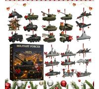 Yulokdwi 2025 Calendrier De L Avent De Noël,Ornement D Arbre De Noel En Acrylique Plat 2D | Calendrier De Compte A Rebours 2025 Figurine De Vehicule Aerien En Acrylique 2D Pendentif - Hommes Femmes