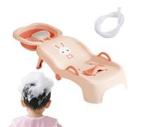 Yulokdwi Chaise De Bain Bébé Pliante - Fauteuil Reclinable De Shampooing Pliable - Appui-Tête Réglable pour Rinçage pour la Maison Âges 0-10 Garçons Filles Salle de Bain Salon de Coiffure