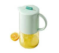 Yulokdwi Pichet en Verre avec Couvercle,Pichet à Eau 1.5L pour Thé Glacé et Jus Maison - Distributeur de Boissons pour Liquides Chauds et Froids Rangement Frigo,Rangement au Réfrigérateur pour Fête et