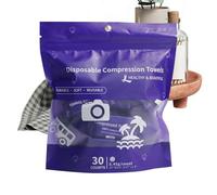 Yulokdwi Serviettes Compressées En Pastilles,Portables Douces Absorbantes 30 Pièces | Gants De Toilette Compressés Extensibles | Pour Salle De Sport, Spa, Camping, Salle De Bain, Plage, Maquillage,