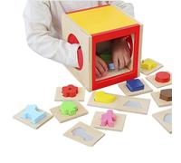 Yulokdwi Shape Sorter Toy,Boîte Sensorielle d'Appariement Bois Naturel - Jouet Éducatif Puzzle pour Développement de la Motricité Fine Maison Voyage Crèche