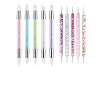 Yulokdwi Stylo Gel Sculpture Ongles,10 Pièces Outil Double Face Strass Vernis à Ongles - Accessoire Manucure Domicile Voyage Ecole Interieur