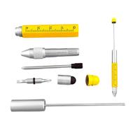 Yulokdwi Stylo Multifonction | Avec Règle Graduée Métallique Outil DIY 6 En 1 Polyvalent | Stylo à Bille Tournevis Et Perles | pour projets de bricolage, peinture, réparation domestique, écriture,
