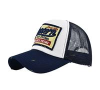 YULOONG Casquette de Baseball Demi - Maille Rétro Brodée Western Washed Denim Chapeau de Camion Chapeau de Soleil en Coton Unisexe Réglable