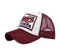 YULOONG Casquette de Baseball Demi - Maille Rétro Brodée Western Washed Denim Chapeau de Camion Chapeau de Soleil en Coton Unisexe Réglable