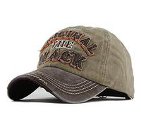 YULOONG Casquette de Baseball pour Hommes Vintage Broderie Black Washed Denim Casquette de Camion pour Femmes 100% Coton Bonnet de Soleil Taille Réglable
