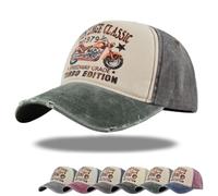 YULOONG Casquette de Baseball Vintage Casquette de Sport extérieure Vintage Classique Moto Sun Hat 100% Coton pour Hommes et Femmes E