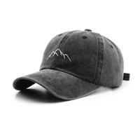 YULOONG Casquette de Baseball Vintage pour Hommes Mountain Peak brodé Casquette de Baseball Vintage lavé Coton Papa Cap Femmes Outdoor Sport Cap réglable Unisexe Noir