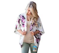 YULOONG femmes couverture en mousseline de soie imprimé floral Kimono lâche châle Cardigan Boho été décontracté Blouse haut Sexy plage maillots de bain Capes