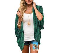 YULOONG femmes couverture en mousseline de soie imprimé floral Kimono lâche châle Cardigan Boho été décontracté Blouse haut Sexy plage maillots de bain Capes