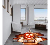 YULOONG Halloween Autocollant De Sol PVC 3D Effrayant Citrouille Fantôme Main Chauves-souris Araignée Sticker Mural Sticker Mural Halloween Eve Décor Articles De Fête Décoration de La Maison C