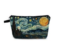 YULUENZE Petite trousse de maquillage avec fermeture éclair style Van Gogh, motif ciel étoilé, cadeau d'anniversaire pour femme, sœur, amie, hzt0407, Trousse de maquillage imprimée avec fermeture