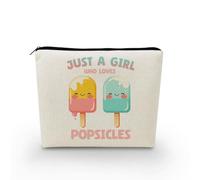 YULUENZE Popsicles Cadeaux de Noël d'anniversaire Just Love Popsicles Trousse de maquillage amusante pour les amateurs de glaces à l'eau pour les femmes et les amis, ASN0172, Trousse de maquillage