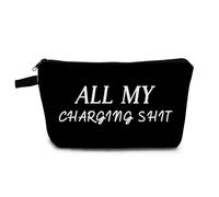 YULUENZE Trousse de maquillage « All My Charging Things » - Petite trousse de toilette avec fermeture éclair - Cadeau amusant pour femme, mari, famille, femme, amie, hzt0559