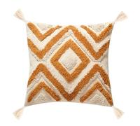 YULUOSHA Housse de coussin décorative bohème, beige, en coton tufté, marocain, pour canapé, chambre à coucher, salon (45 x 45 cm, G, 1)