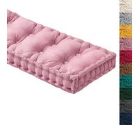 Yuly Coussin de Banc, Épaisseur 10 cm, Coussins en Velours avec Poignée pour Banquette Fenêtre Interieur/Salon de Jardin Exterieur, Taille Personnalisée (Rose,60x40x10cm)