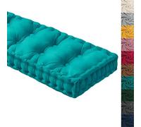 Yuly Coussin de Banc, Épaisseur 10 cm, Coussins en Velours avec Poignée pour Banquette Fenêtre Interieur/Salon de Jardin Exterieur, Taille Personnalisée (Bleu 2,200x40x10cm)