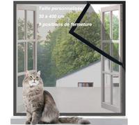 Yuly Filet de Protection Chat de Taille Personnalisée,Filets de Sécurité pour Chats avec Fermeture Éclair,Moustiquaire Anti-moustiques Auto-adhésif,Facile à Installer et à Nettoye