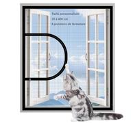 Yuly Filet de Protection pour Chat de Taille Personnalisée,Filet de Sécurité Autocollant pour Chats avec Fermeture Éclair,Moustiquaire Anti-moustiques,Filets Anti-déchirure,Facile à Installer