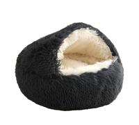 Yuly Lit apaisant pour Chat Donut,Coussin Chat antidérapant,Panier Chat,Chaud et Doux avec Capuche pour Animaux de Petite et Moyenne Taille,pour Dormir à l'intérieur (Gris foncé,L-60cm)
