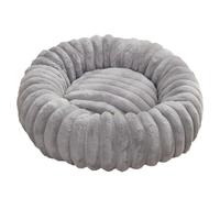 Yuly Lit Donut pour Chiens et Chats, Panier pour Chien Lavable et Antidérapant, Canapé Chat Anti Stress Apaisant en Peluche Doux, pour Chien Petit Moyen Grande Taille (Gris,100cm/39.4in)