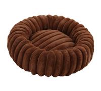Yuly Lit Donut pour Chiens et Chats, Panier pour Chien Lavable et Antidérapant, Canapé Chat Anti Stress Apaisant en Peluche Doux, pour Chien Petit Moyen Grande Taille (Marron,70cm/27.6in)