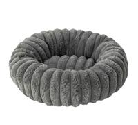 Yuly Lit Donut pour Chiens et Chats, Panier pour Chien Lavable et Antidérapant, Canapé Chat Anti Stress Apaisant en Peluche Doux, pour Chien Petit Moyen Grande Taille (Gris foncé,50cm/19.7in)