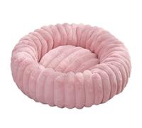 Yuly Lit Donut pour Chiens et Chats, Panier pour Chien Lavable et Antidérapant, Canapé Chat Anti Stress Apaisant en Peluche Doux, pour Chien Petit Moyen Grande Taille (Rose,40cm/15.7in)