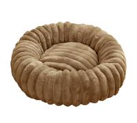 Yuly Lit Donut pour Chiens et Chats, Panier pour Chien Lavable et Antidérapant, Canapé Chat Anti Stress Apaisant en Peluche Doux, pour Chien Petit Moyen Grande Taille (Kaki,60cm/23.6in)