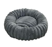 Yuly Lit Donut pour Chiens et Chats, Panier pour Chien Lavable et Antidérapant, Canapé Chat Anti Stress Apaisant en Peluche Doux, pour Chien Petit Moyen Grande Taille (Gris foncé,70cm/27.6in)