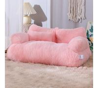 Yuly Lit pour Chat Chien Dehoussable,Panier pour Chiot Lavable,Duveteux Coussin pour Chats,Canapé-lit Moelleux et Mignon pour Chiens de Taille Moyenne et Petite,Antidérapant (Rose,75 * 51 * 28cm)