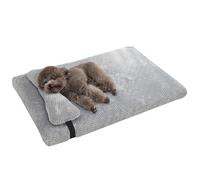Yuly Panier Grande Chien Orthopédique,Mémoire de Forme Coussin Chien Dehoussable,Canapé Chien Imperméable,Lit Chien Lavable et Antidérapant,Tapis Matelas Anti-Stress (Gris Clair,L 75 x l 50 x H 6 cm)