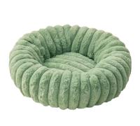 Yuly Panier pour Chien et Chat Peluche Doux, Lit Ronde en Forme de Beignet, Canapé, Antidérapant Coussin Anti-anxiété pour Petit Moyen Grande Chiens et Chats (Vert Haricot,80cm/31.5in)
