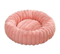 Yuly Panier pour Chien et Chat Peluche Doux, Lit Ronde en Forme de Beignet, Canapé, Antidérapant Coussin Anti-anxiété pour Petit Moyen Grande Chiens et Chats (Rose,70cm/27.6in)