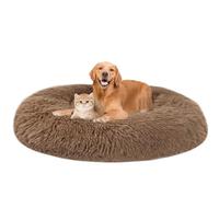 Yuly Panier pour Chien Grande Taille, Ø60/80/90/100/120/130/150 cm, Lit Donut Chat Antidérapant et Lavable, Coussin Doux pour Petit Moyen Grande Chiens et Chats (L 130 x l 130 x H 20 cm,Kaki)