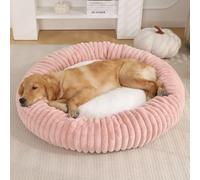 Yuly Panier pour Chien Orthopedique, Lit Rond Moelleux pour Petits et Grands Animaux Domestiques, Coussin, Rembourrage Doux, Bords Surélevés, Antidérapant et Lavable (Rose,40cm/15.7in)