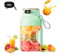 Yulyoie Multifunctional Portable Juicer Cup with Digital Display, 3 in 1 Portable Blender, Portable Smoothie Blender on the Go, Yulyoie Juicer Cup, Rechargeable (Green,Single Cup+Single Lid)