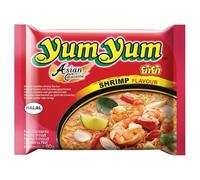 YUM YUM - Nouilles rapides aux saveurs de crevettes halal, texture fondante et savoureuse (60g) - Le Lot De 8