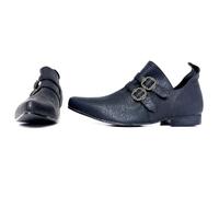 YUMALI 1 Paire De Chaussures Médiévales Simples Bottines En Cuir PU à Bout Pointu Et Forme Bateau Pour Cosplay De Prince Ou Ministre Viking (43,Black)