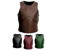 YUMALI Armure De Poitrine Steampunk, Armure De Poitrine Médiévale à Col Rond Et Sans épaulettes, Cuirasse De Gladiateur Viking Pour Cosplay Chevalier Guerrier (Brown)