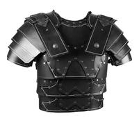 YUMALI Plastron En Cuir PU, Armure De Poitrine De Guerrier Viking Rétro, Protège Poitrine Steampunk En Métal Lourd Pour Cosplay Gladiator (Black)