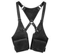 YUMALI Sacoche D'aisselles Pour Hommes Sacoche D'aisselles Rétro Steampunk Avec 2 Poches Sacoche De Poitrine Portable Anti-Vol Pour Voyage, à La Mode (Black)